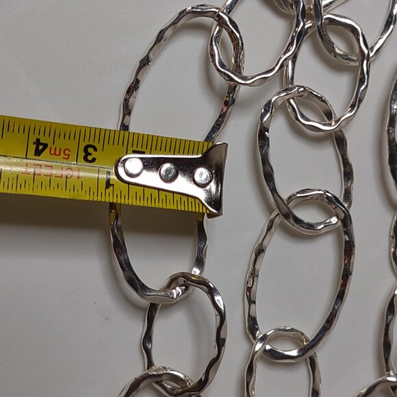 36 Inch Silver Tone Large Link Daisy Fuentes Necklace - Picture 6 of 8